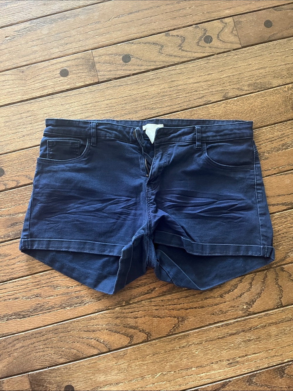 H&M Navy Blue Denim Shortie Shorts